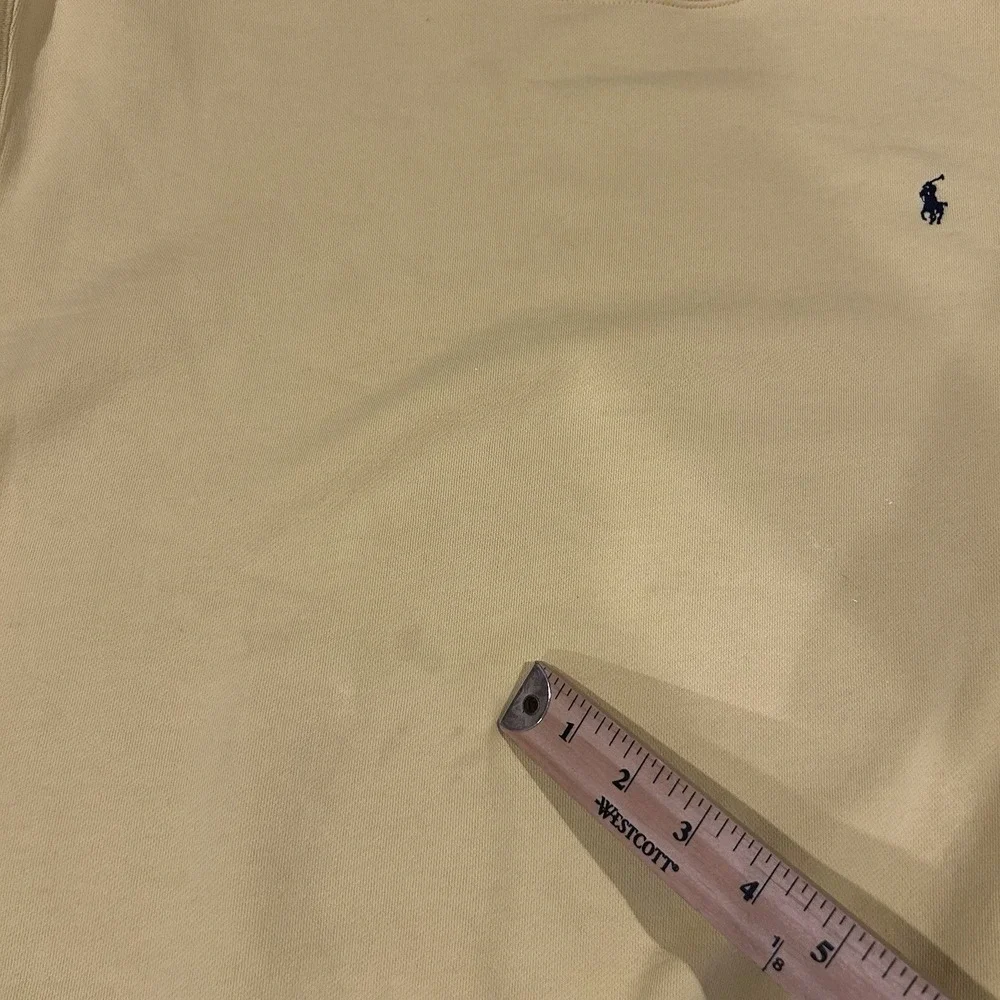 VTG Polo Ralph Lauren Sweatshirt Mens XL Yellow Crewneck 90s Made In USA Tag